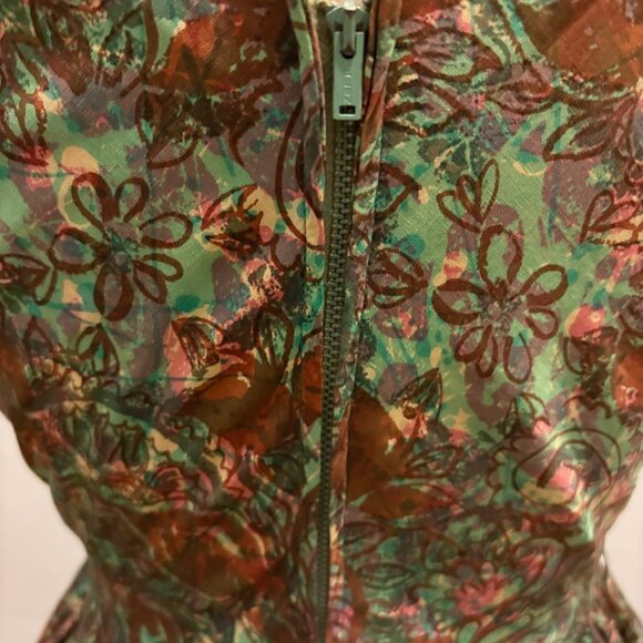 Vintage 50s printed cotton short sleeve fit and flare dress - Picture 6 of 7